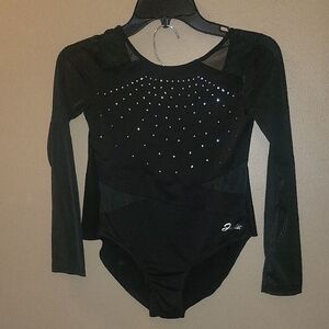 ❤️5for25 Black Glitter Kids One Piece by JUSTICE Comes With Skirt